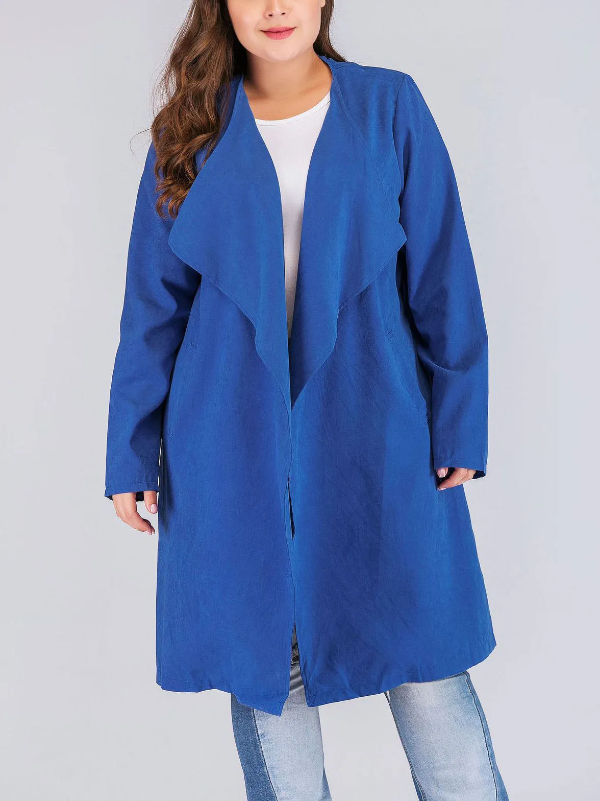 Fashion Fat Sister Windbreaker Woolen Coat